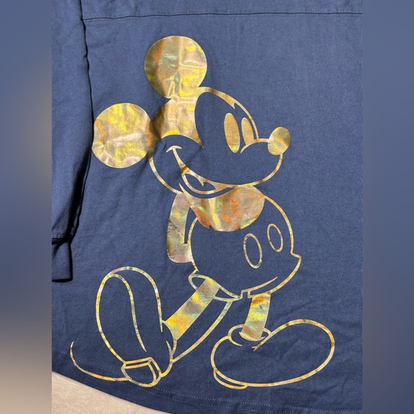 Disneyland Large Spirit Jersey gold and blue Mickey Mouse 100% cotton - Picture 2 of 7